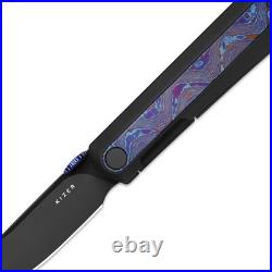 Kizer Quoll Folding Pocket Knife S45VN Blade Titanium & Titanium Damascus Handle