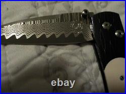 Knife folding William Henry button lock DAMASCUS Damascus blade #1 of 25