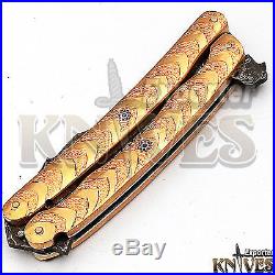Knives Exporter Custom Damascus Steel Folding Knife, Engrave Brass Handle KE-F55