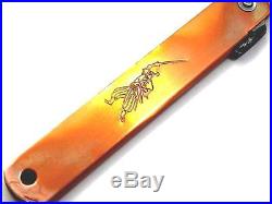 L 175mm Miyamoto musashi Higo Knife Japanese Folding knife Damascus Copper
