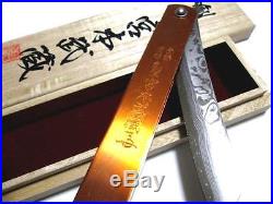 L 175mm Miyamoto musashi Higo Knife Japanese Folding knife Damascus Copper