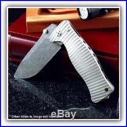 LION STEEL Molletta SR-1 Damascus/Titanium Framelock Folding Knife SR1DR