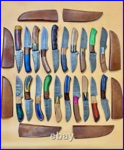 LOT OF 20 8'' inches HANDMADE DAMASCUS STEEL SKINNER KNIFE USA Duty PAID 62