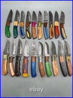 LOT OF 20 8'' inches HANDMADE DAMASCUS STEEL SKINNER KNIFE USA Duty PAID 62