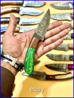 LOT OF 20 8'' inches HANDMADE DAMASCUS STEEL SKINNER KNIFE USA Duty PAID 62