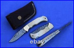 LOT of 20 pcs, Custom Handmade Damascus steel folding knife pocket knife EDC