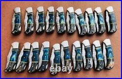 LOT of 20 pcs Damascus Steel Hunting Folding knife, Pocket Knives with Sheath