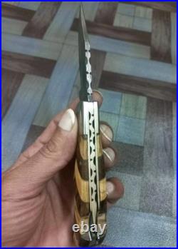 LOT of 20 pcs Damascus Steel Hunting Folding knife, Pocket Knives with Sheath