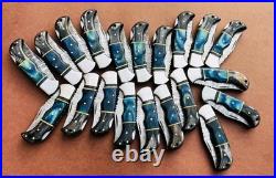 LOT of 20 pcs Damascus Steel Hunting Folding knife, Pocket Knives with Sheath