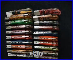 LOT of 20 pcs Damascus Steel Hunting Folding knife, Pocket Knives with Sheath(BKC)