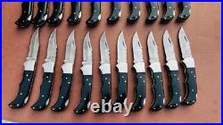 LOT of 20 pcs Damascus Steel Hunting Folding knife, Pocket Knives with Sheath(BKC)