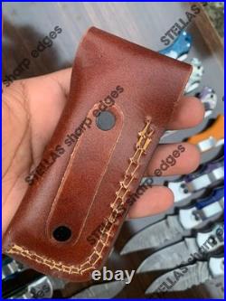 LOT of 20 pcs Damascus Steel Hunting Folding knife, Pocket Knives with Sheath (SK)