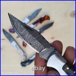 LOT of 20 pcs Damascus Steel Hunting Folding knife, Pocket Knives with Sheath(WEI)