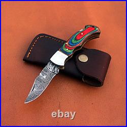 LOT of 30 pcs Custom Handmade Damascus Steel Pocket Knife Folding Hunting knife