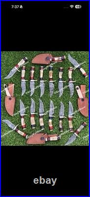 LOT of 60 Pcs Damascus Steel Hunting Folding knife, 6 Inch Mix, 6 Inch Stag