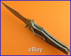 Large Full Damascus Steel Liner Lock Left Hand Belt Clip Folding Knife FS307Z-1