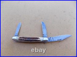 Leroy Remer Triple R Knives Stag & Damascus Custom Folding Knife