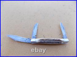 Leroy Remer Triple R Knives Stag & Damascus Custom Folding Knife