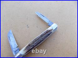 Leroy Remer Triple R Knives Stag & Damascus Custom Folding Knife