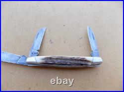 Leroy Remer Triple R Knives Stag & Damascus Custom Folding Knife