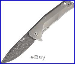 Lion Steel TREDFGY TRE Damascus Folding Knife With3 Drop Point Blade Folder