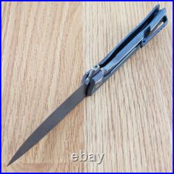 LionSTEEL Myto Folding Knife 3.25 Damascus Steel Blade Blue Titanium Handle