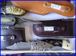 Lock Folding Pocket AND Knife Damascus steel Blade Bone / HORN Handle LOT 0f 5