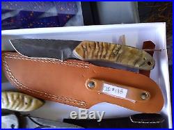Lock Folding Pocket AND Knife Damascus steel Blade Bone / HORN Handle LOT 0f 5