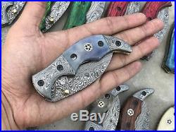 Lot Of (20) Damascus Hande Made Liner Lock Folding Knife For Retailers