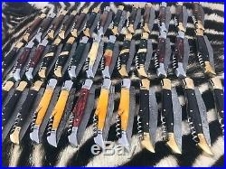 Lot Of 39 Custom Made Damascus steel Folding/pocket Knives + pouch FL-002