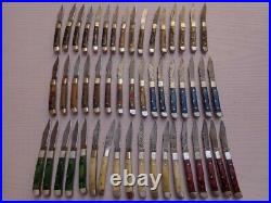 Lot Of 50 Custom Hand Made Damascus Folding Knives. Tooth Pick. Pocket Knives
