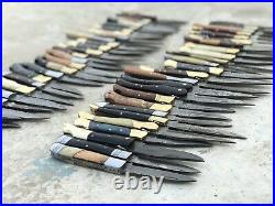 Lot Of 50 custom handcrafted damascus steel Folding knives For Retailers