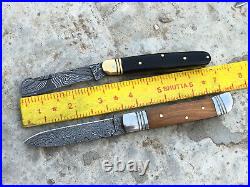 Lot Of 50 custom handcrafted damascus steel Folding knives For Retailers