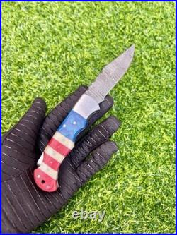 Lot Of 60 Pieces Handcrafted Back Lock Damascus steel Outdoor Folding Knife