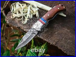 Lot Of 9 Hand Forged Damascus Back Lock Pocket Knives With Sheaths, Razor Sharp