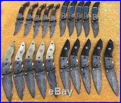 Lot of (20) Damascus Hande Made Liner Lock Pocket Folding Knife for Retailers