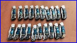 Lot of 20 PCS Damascus handmade Back Lock Folding Pocket knife camping Hunting