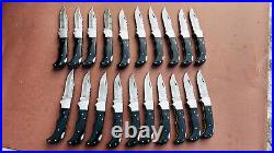 Lot of 20 PCS Damascus handmade Back Lock Folding Pocket knife camping Hunting