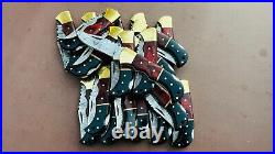 Lot of 20 PCS Damascus handmade Back Lock Folding Pocket knife camping Hunting