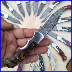 Lot of 20 Pcs Handmade Damascus Steel Folding Knives, Pocket Knives With Sheaths