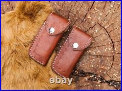 Lot of 20 Pcs Handmade Damascus Steel Folding Knives, Pocket Knives With Sheaths