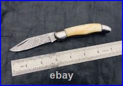 Lot of 30 Custome Handmade Damascus Steel folding knife with bone & horn handle