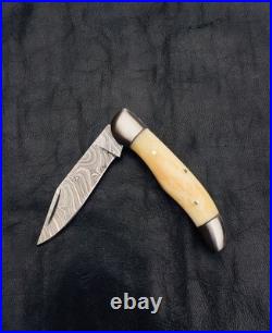 Lot of 30 Custome Handmade Damascus Steel folding knife with bone & horn handle
