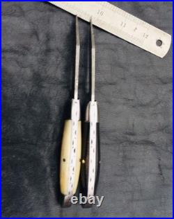 Lot of 30 Custome Handmade Damascus Steel folding knife with bone & horn handle