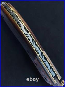 Luxury Copper Damascus Folding Knife-Handmade Cu Mai Pocket Knife, Razor Sharp