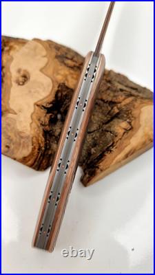 Luxury Copper Damascus Folding Knife Handmade Custom Display & Collector Piece