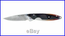 MCUSTA Folding Knife MC-0073D Damascus Steel 165 mm Nishijin Case Japan F/S