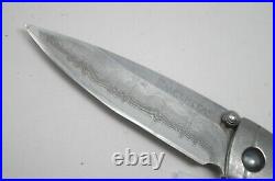 MCUSTA Paten Bamboo Folding Knife Beautiful Damascus Steel Made in Japan F/S