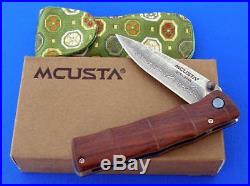 MCUSTA SEKI JAPAN Damascus Steel Cocobolo Wood Folding Knife MC-74D MIB