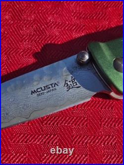 MCUSTA Seki Japan MC163D Green Japanese Bushi Sword VG-10 Damascus Folding Knife